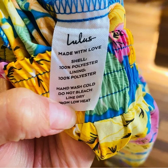 ⭐️ LULUS NWT Summer Soundtrack Hawaiian Blue Floral Wide-Leg Pants - Picture 6 of 6